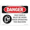 Signmission OSHA Danger Sign, Face Shield Must Be Worn, 10in X 7in Rigid Plastic, 10" W, 7" H, Landscape OS-DS-P-710-L-1228 - alternate 1